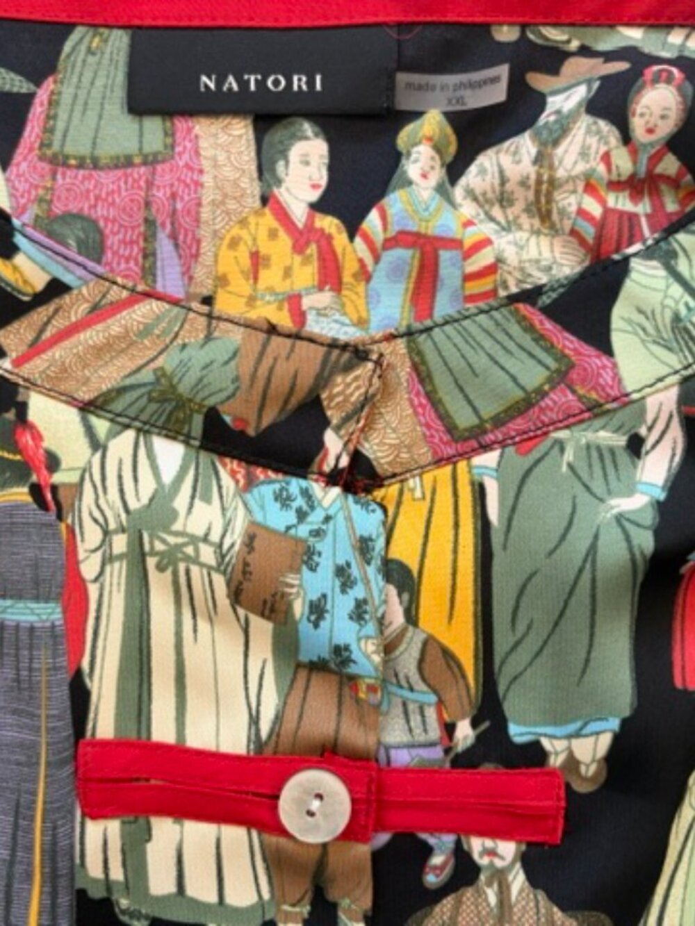 Natori Dynasty Lounge Pajamas 2 Piece Asian Print 2XL Art To Wear Retail $160 - Picture 7 of 14